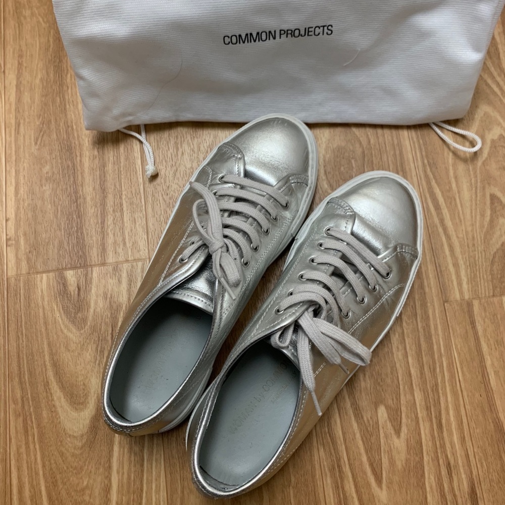 Common Projects metallic leather sneaker